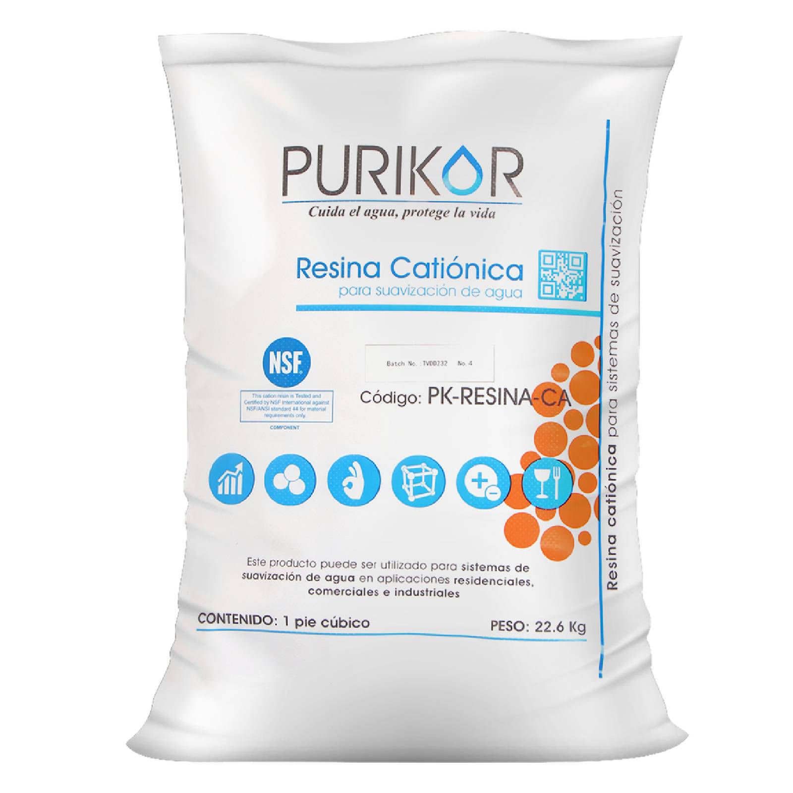 Bulto de resina catiónica para suavizador