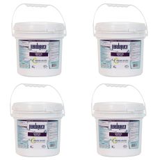 Paquete con 4 cubetas de químico desinfectante para piscinas